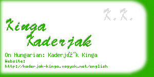 kinga kaderjak business card